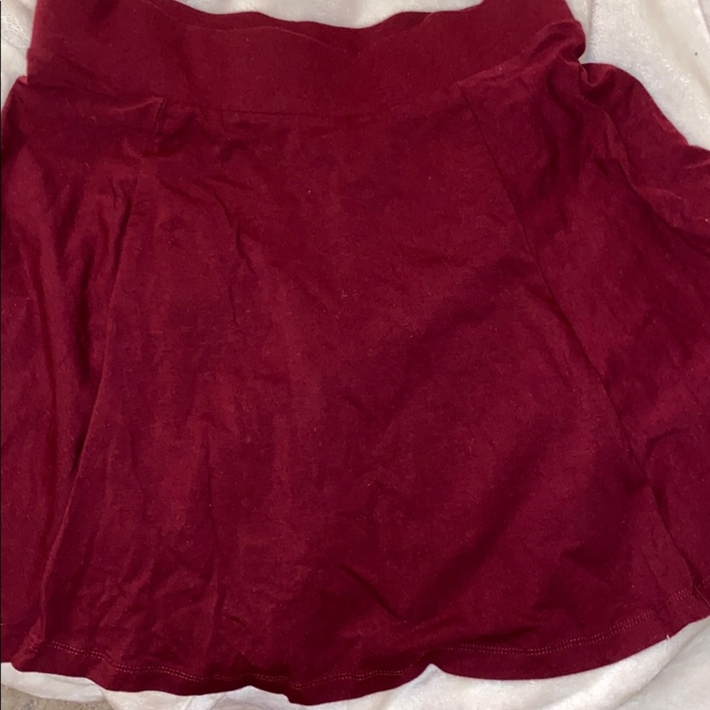 Maroon skater skirt forever 21